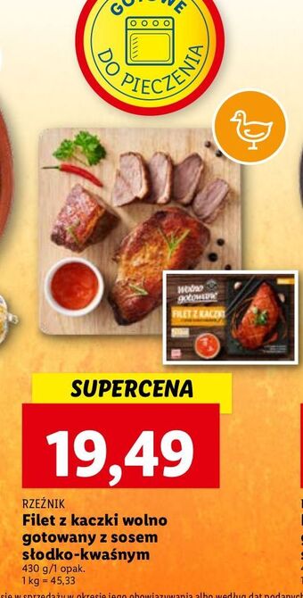 Lidl Filet z kaczki wolno gotowany sosem słodko-kwaśnym rzeźnik codzienna dostawa oferta