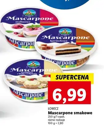 Lidl Ser mascarpone waniliowe z białą czekolada łowicz 1906 oferta