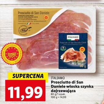 Lidl Szynka prosciutto di san daniele italiamo oferta