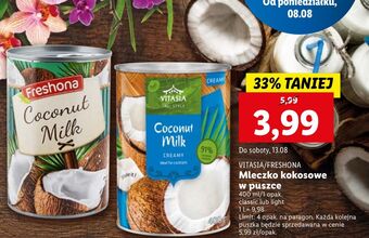 Lidl Mleczko kokosowe freshona oferta