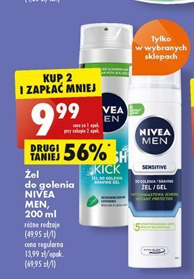 Biedronka Żel do golenia natychmiastowa ochrona nivea men sensitive oferta