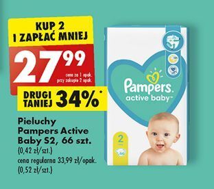 Biedronka Pieluszki dla dzieci 2 pampers active baby oferta