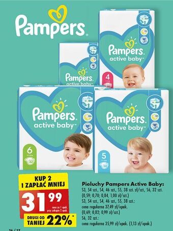 Biedronka Pieluszki midi 3 pampers active baby oferta