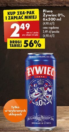 Biedronka Piwo żywiec bezalkoholowe oferta