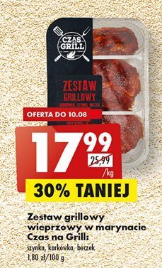 Biedronka Zestaw grillowy: szynka karkówka boczek czas na grill oferta
