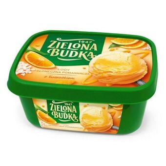 Zielona budka lody słoneczne pomarańcze