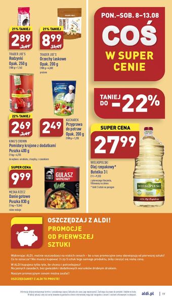 ALDI Rodzynki sułtanki trader joe's oferta