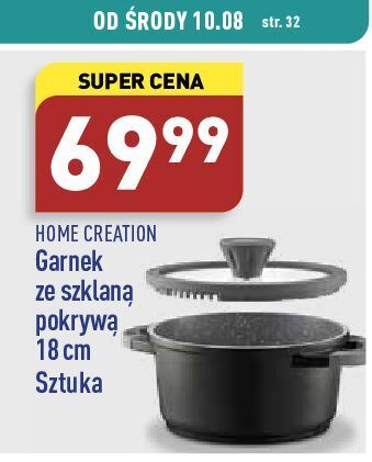 ALDI Garnek z odlewu aluminium ze szklaną pokrywą 1.8 l 18 cm home creation oferta