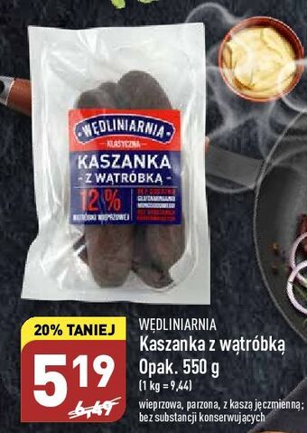 ALDI Kaszanka z wątróbką wędliniarnia oferta