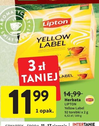 Intermarche Herbata lipton yellow label tea oferta