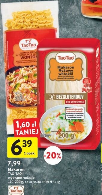 Makaron ryżowy wstążki tao