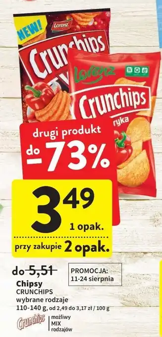 Intermarche Chipsy paprika & cream crunchips wow oferta