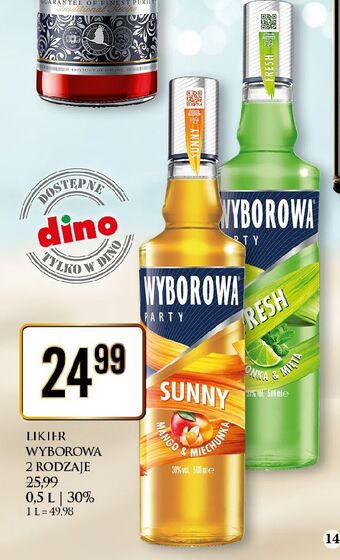 Dino Wódka wyborowa party sunny mango & miechunka oferta