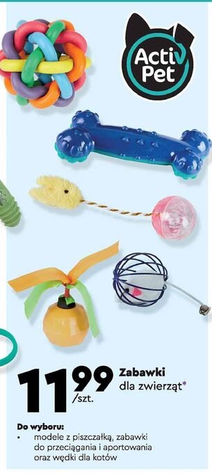 Biedronka Zabawki do przeciągania i aportowania activ pet oferta