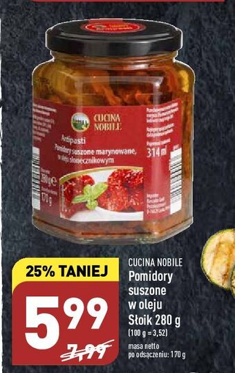 ALDI Pomidory suszone w oleju cucina nobile oferta