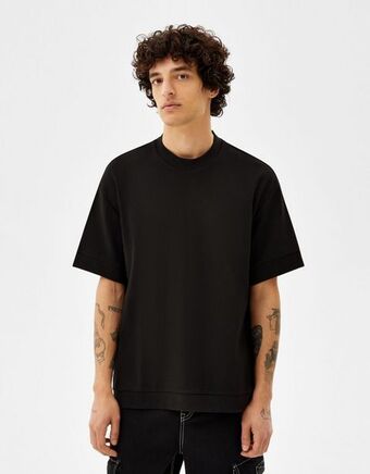 Bershka Koszulka o kwadratowym kroju z krótkim rękawem oferta