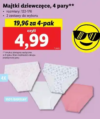 Lidl Majtki dziewczęce 122-176 oferta