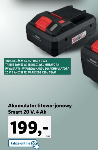 Lidl Akumulator litowo-jonowy 20v parkside oferta