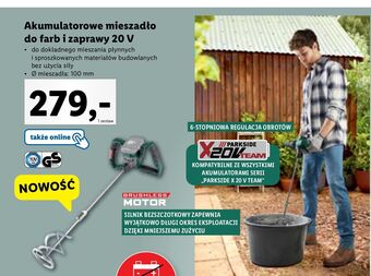 Lidl Mieszadło akumulatorowe 20v parkside oferta