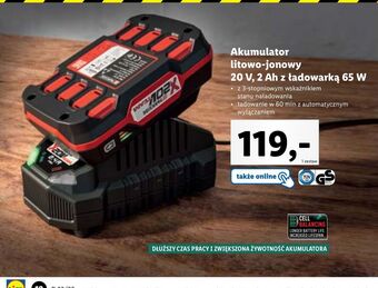 Lidl Akumulator litowo-jonowy 20v 2ah + ładowarka parkside oferta