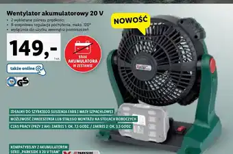 Lidl Wentylator 20v parkside oferta