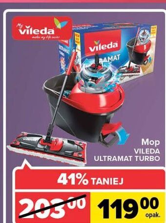 Carrefour Mop płaski ultramat turbo vileda oferta