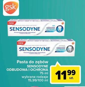 Carrefour Pasta do zębów mint sensodyne odbudowa i ochrona oferta
