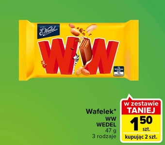 E. wedel ww cztery wafelki przekładane nadzieniem orzechowym arachidowym w mlecznej czekoladzie 47 g