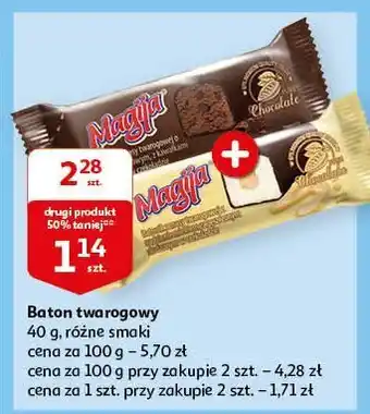 Auchan Batonik z masy twarogowej o smaku waniliowym 1 SZT 40 G oferta