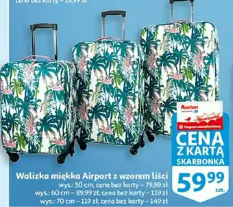 Auchan Walizka miękka airport z wzorem liści 70 cm 1 SZT oferta