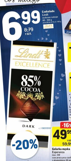 Intermarche Czekolada Lindt Excellent 80-100g oferta