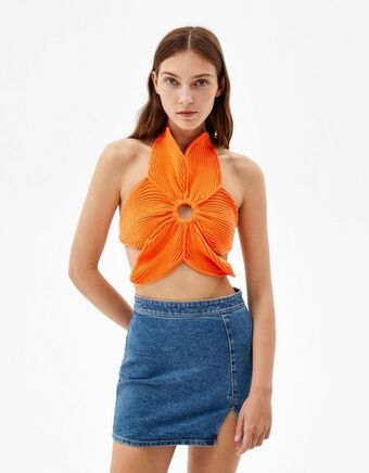 Bershka Jeansowa spódnica mini comfort oferta