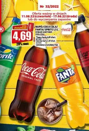 Topaz Coca Cola Napój gazowany Coca Cola/Fanta/Sprite 1,5 l oferta