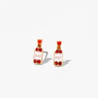 Claire's Red embellished hot sauce stud earrings oferta