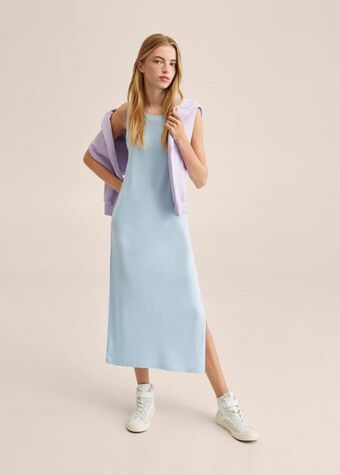 MANGO Długa, bawełniana sukienka oferta