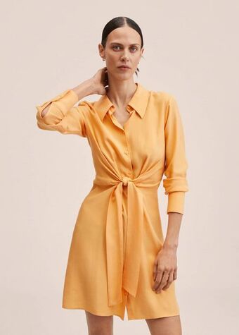 MANGO Sukienka koszulowa z tkaniny lyocell oferta