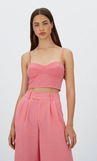 Stradivarius Gorsetowy top w rustykalnym stylu oferta