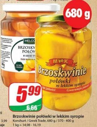 Dino Brzoskwinie połówki w lekkim syropie m&k oferta