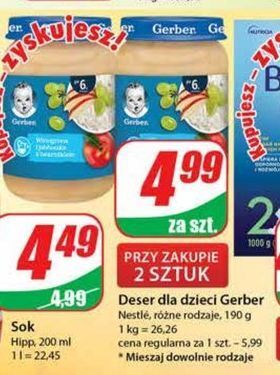 Dino Deserek winogrona i jabłuszka z twarożkiem gerber oferta