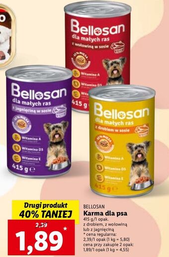 Lidl Karma dla psa z jagnięciną bellosan oferta