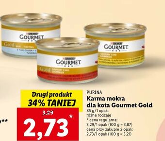 Lidl Karma dla kota kurczak purina gourmet gold oferta