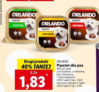 Lidl Pasztet dla psa z wołowiną orlando oferta