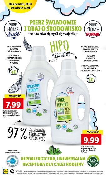 Lidl Płyn do płukania hipoalergiczny pure home doussy oferta