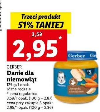 Lidl Obiadek jarzynki z królikiem gerber oferta