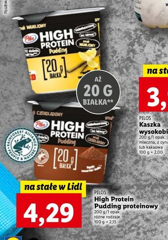 Lidl Pudding proteinowy czekoladowy pilos high protein oferta