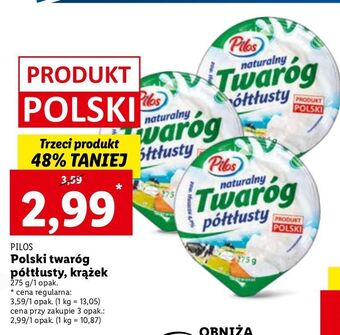 Lidl Twaróg półtłusty pilos oferta