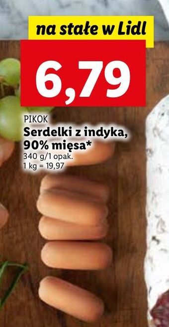 Lidl Serdelki z indyka pikok oferta