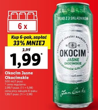 Lidl Piwo okocim jasne okocimskie oferta