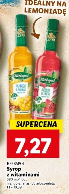 Lidl Syrop mango-ananas herbapol smaki lata oferta