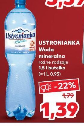 Kaufland Woda gazowana ustronianka biała oferta